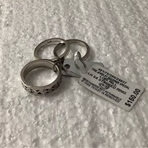 Lois Hill Sterling Silver Set of 3 Stackable Rings - Size 7